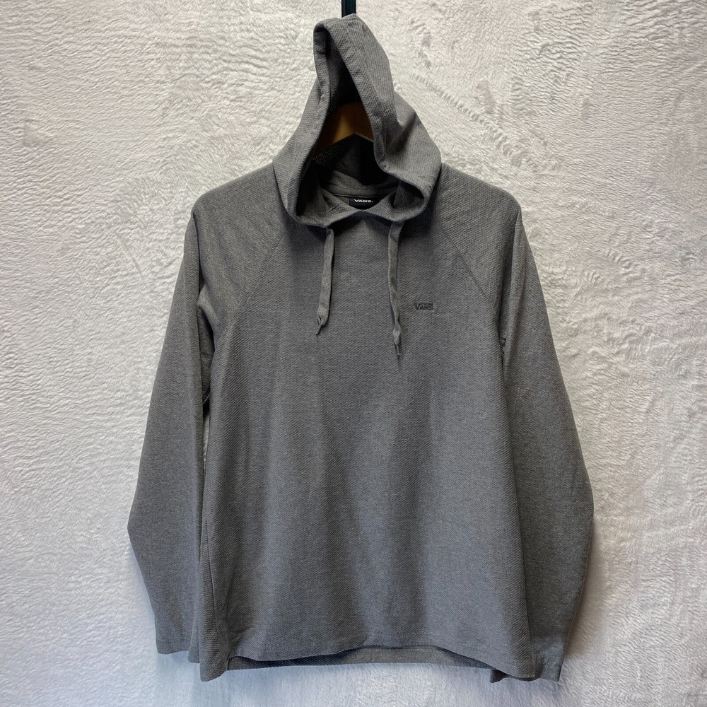 Vans Hooded Sweatshirt Men Small Gray Outdoor Skater Grunge Lightweight Athletic